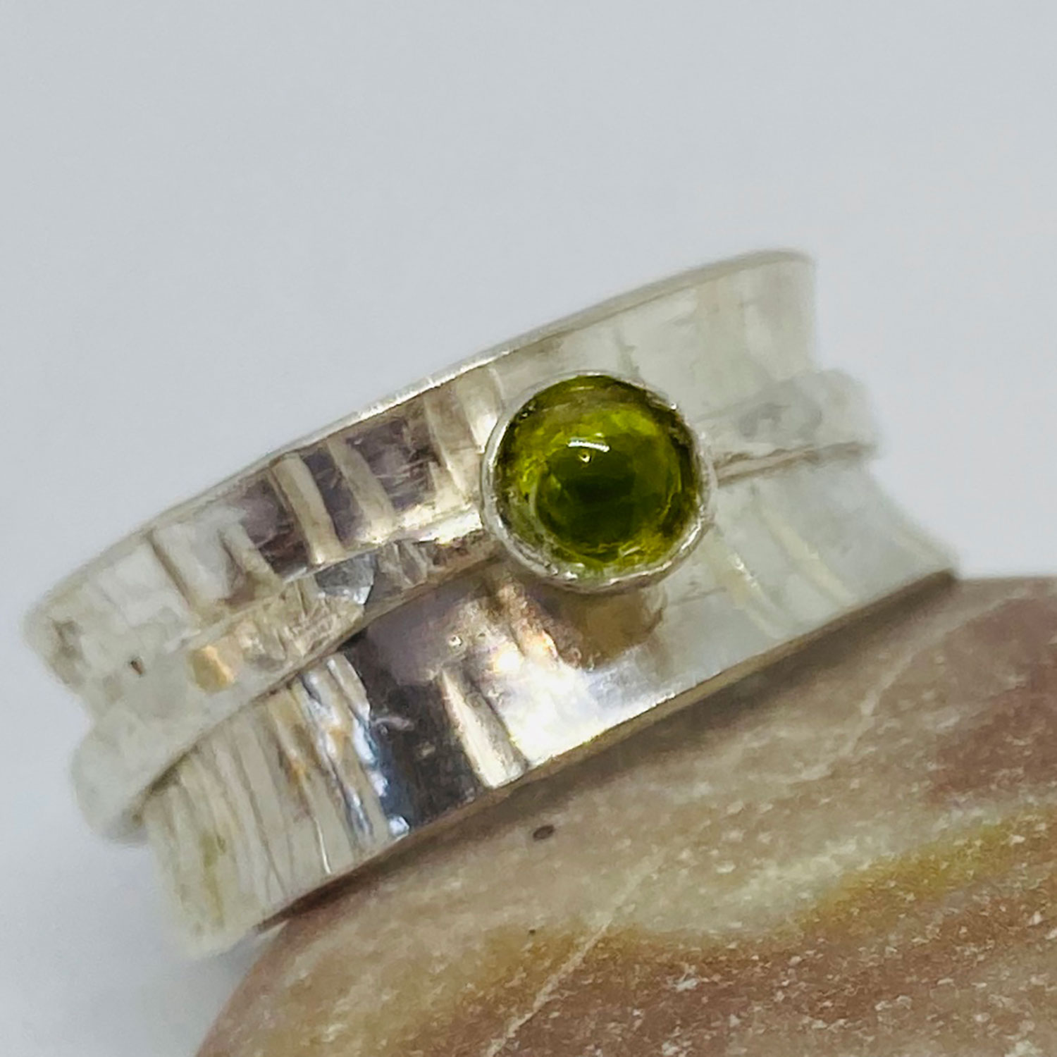 Silver and peridot spinner ring - Nikki Murrish - Handmade Jewellery in ...